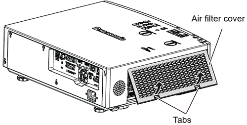 Cleaning Air Filter (Panasonic PT-VMZ50U and PT-VMZ60U)